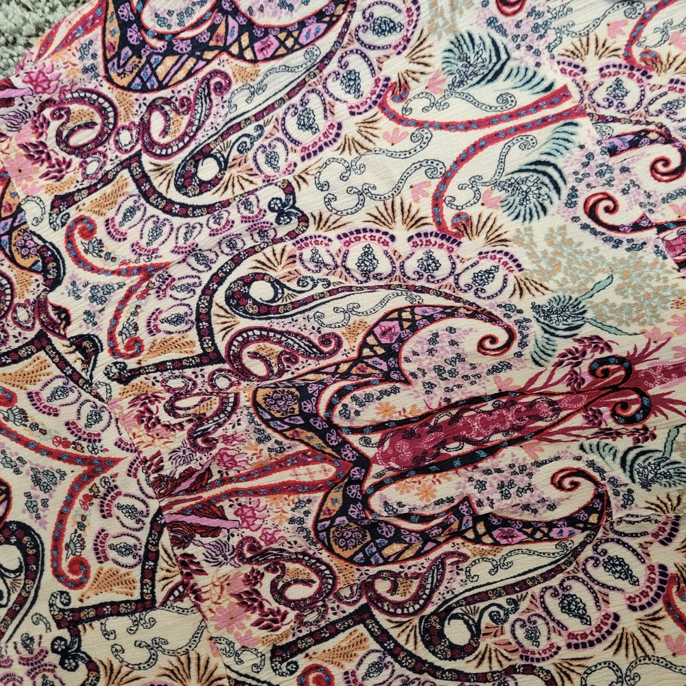 Knox Rose Multicolor Babydoll Mini Paisley Dress - Picture 3 of 4